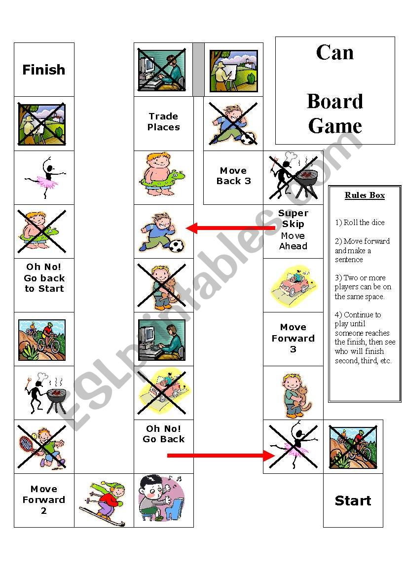Can Board Game Speaking worksheet