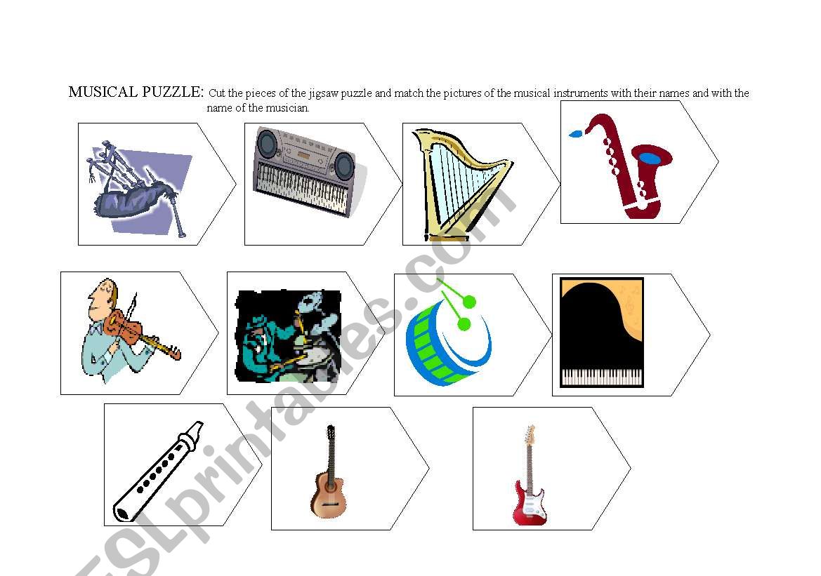 Musical puzzle worksheet