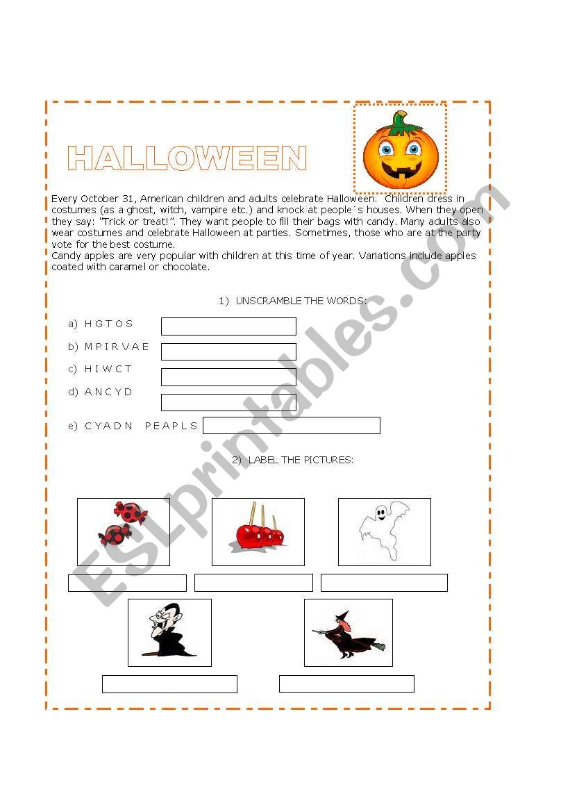 Halloween worksheet