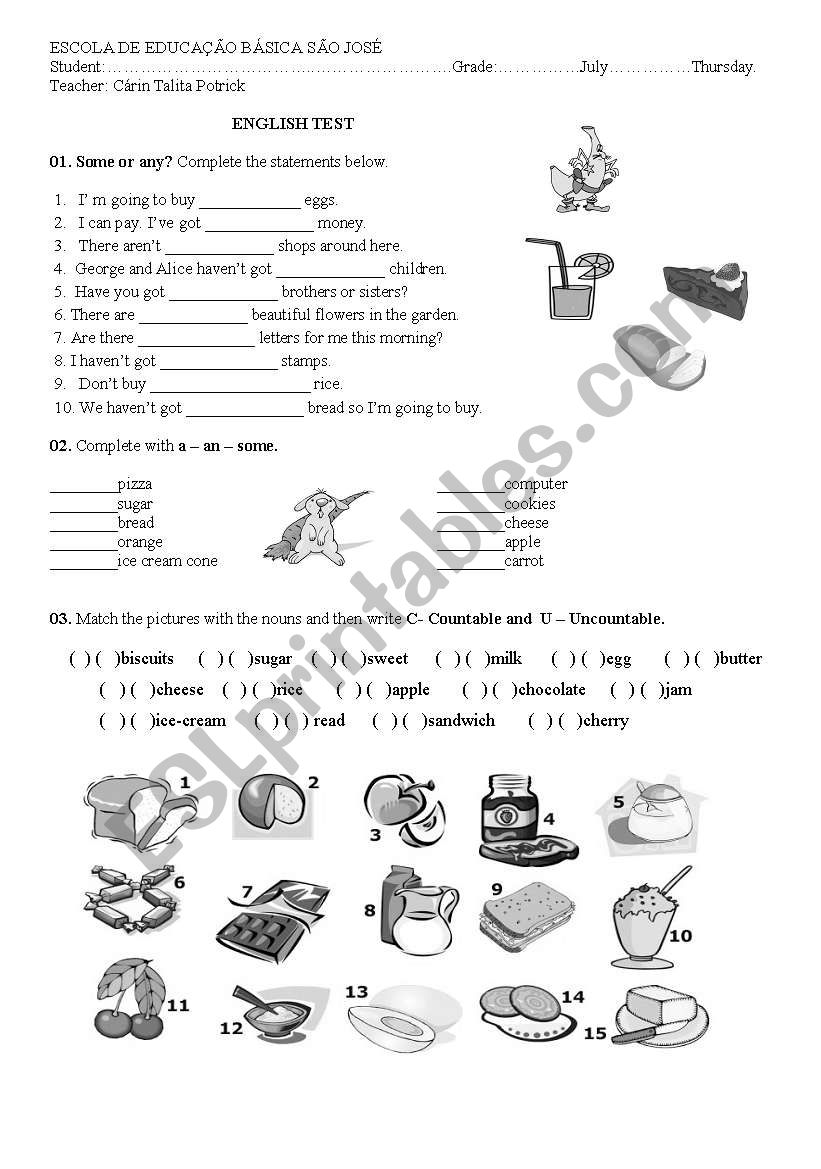 countable and uncoutable nouns 