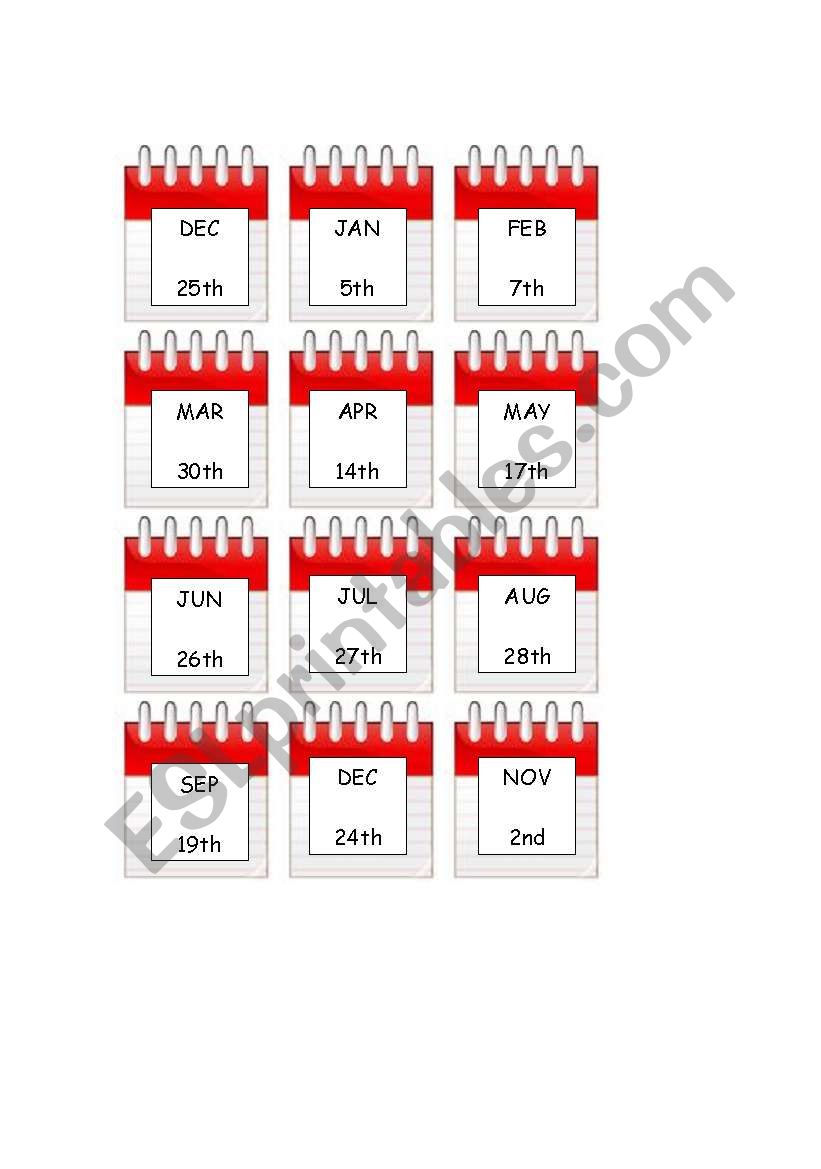 Dates worksheet