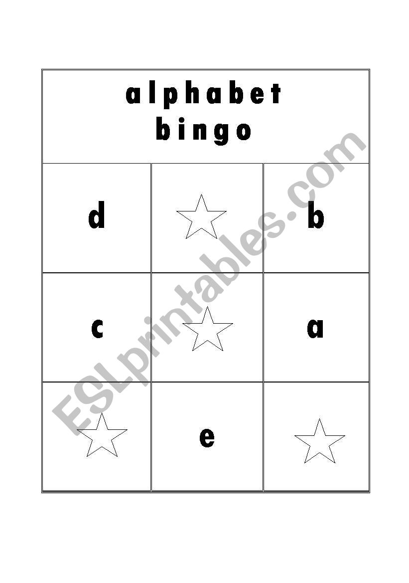 alphabet bingo sheet worksheet