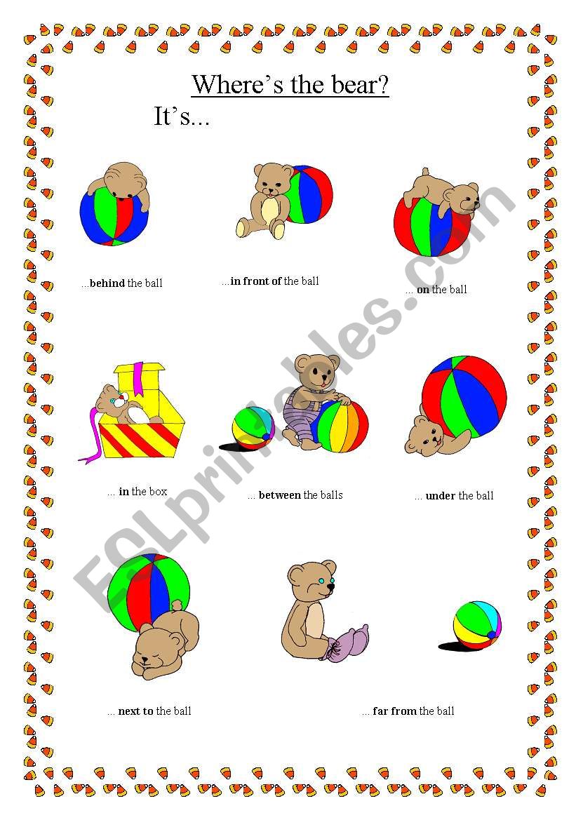 PREPOSIONS OF PLACE worksheet