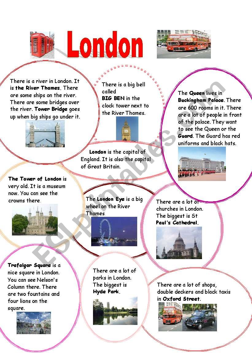 London for  young learners worksheet