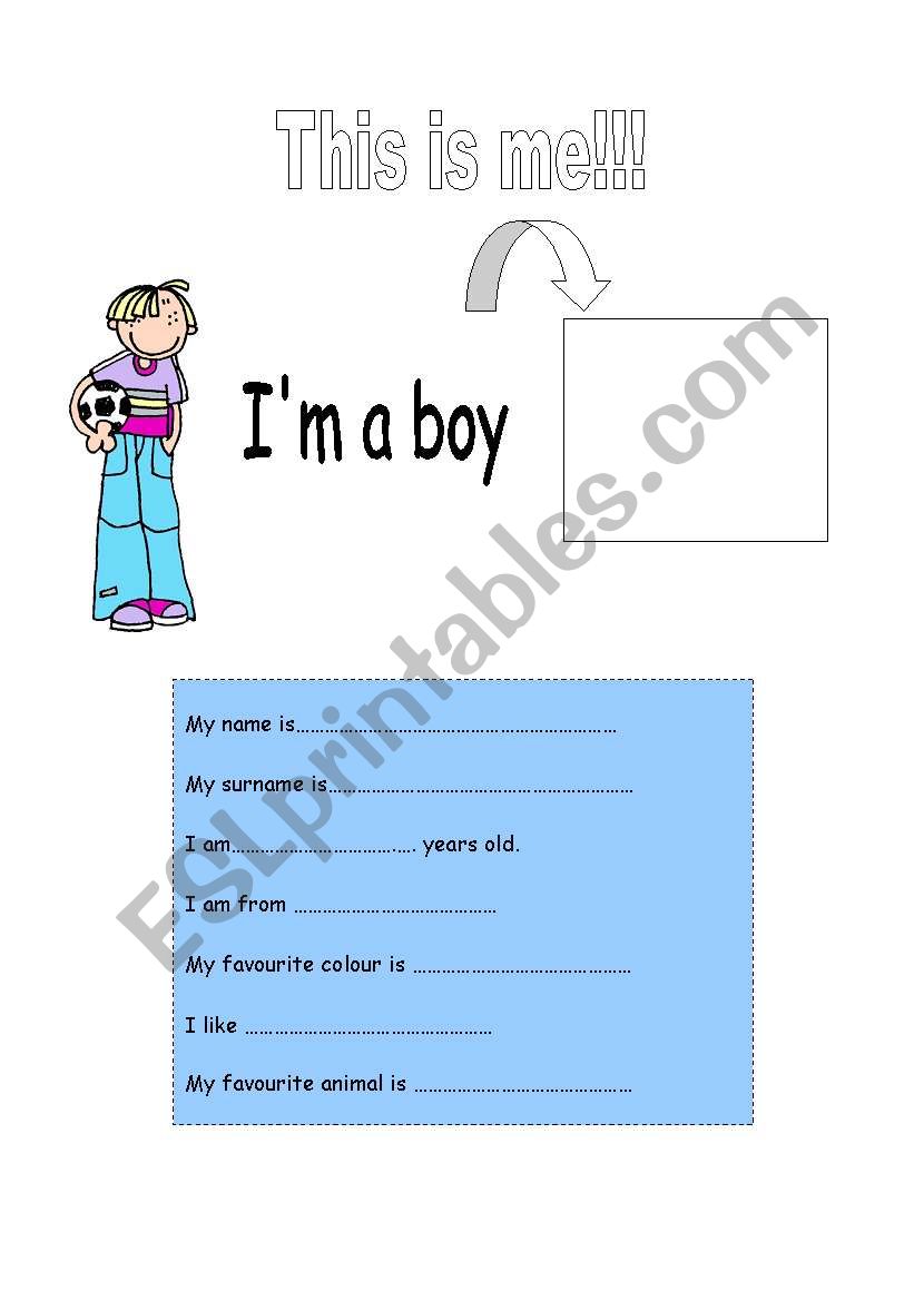 Im a boy! worksheet