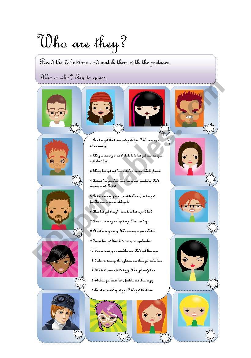 Who is who? worksheet