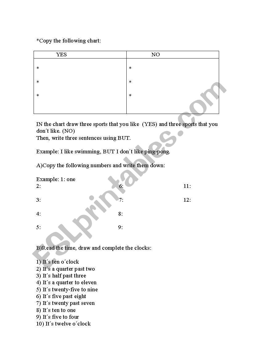 winter holidays worksheet