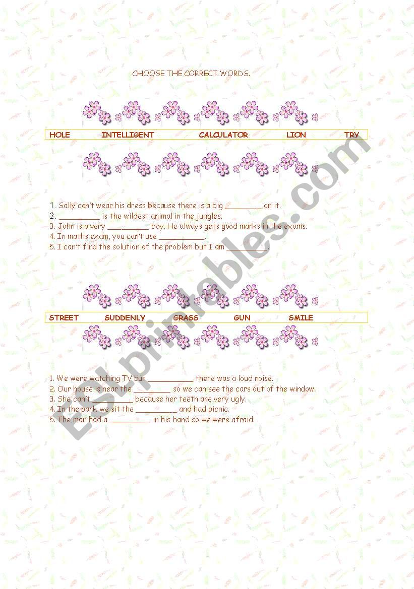 VOCABULARY ACTIVITY worksheet