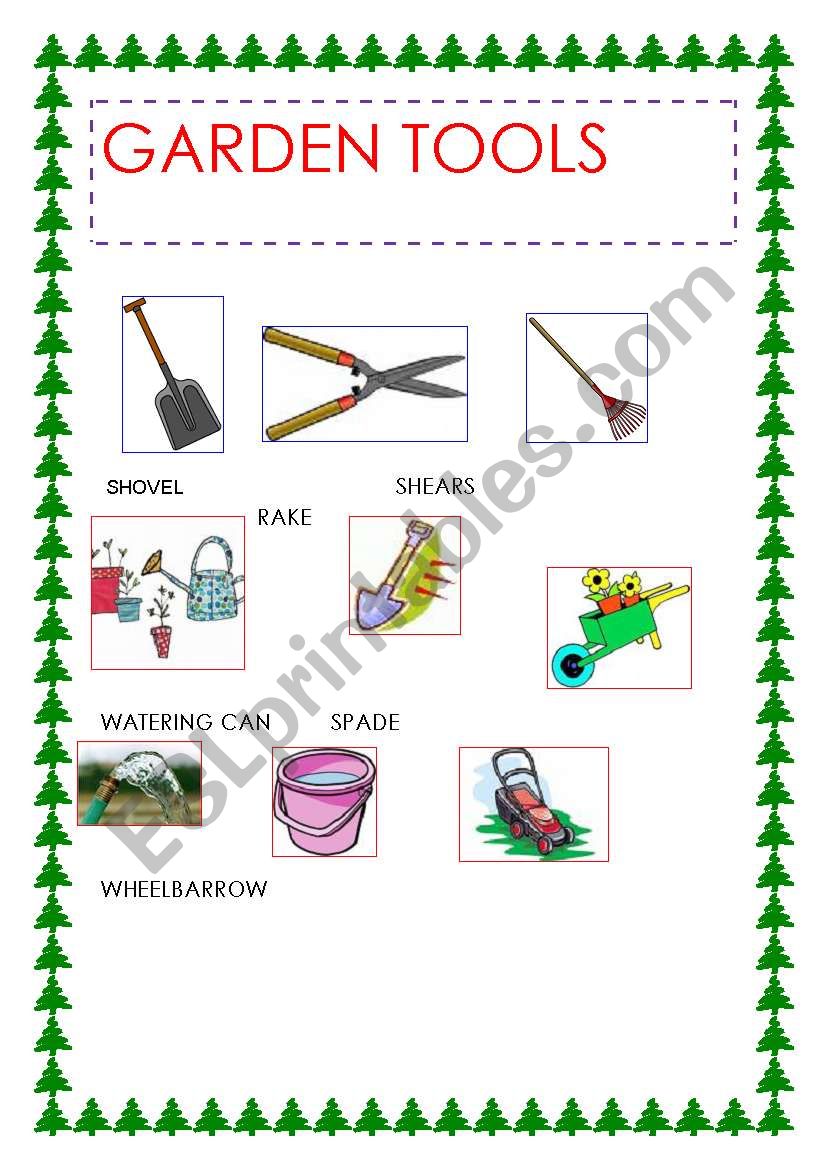 English worksheets: GARDEN TOOLS