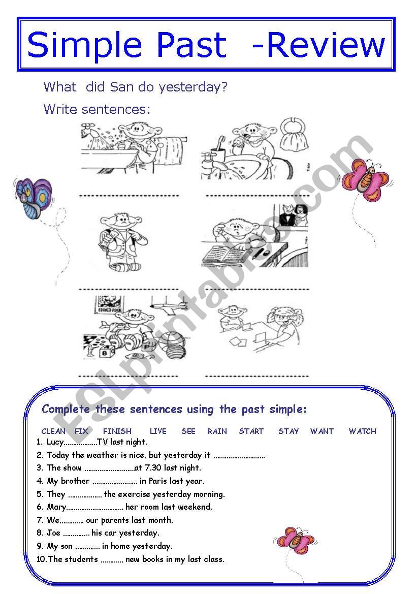  2   Ws Past simple worksheet