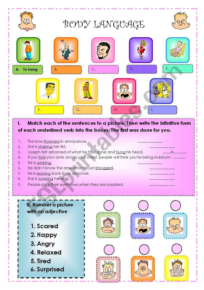 BODY LANGUAGE (KEY ANSWERS INCLUDED)