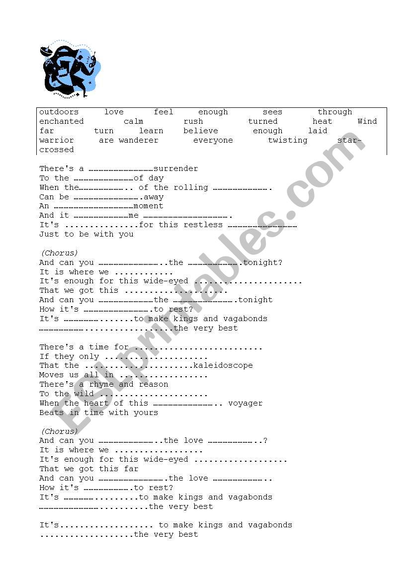 song worksheet
