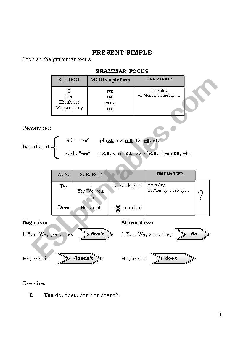 Present worksheet