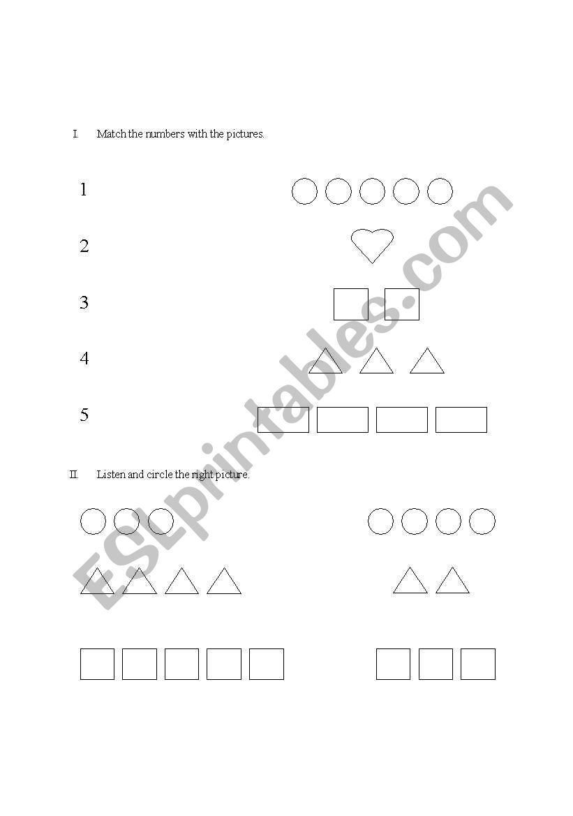 numbers and shapes worksheet
