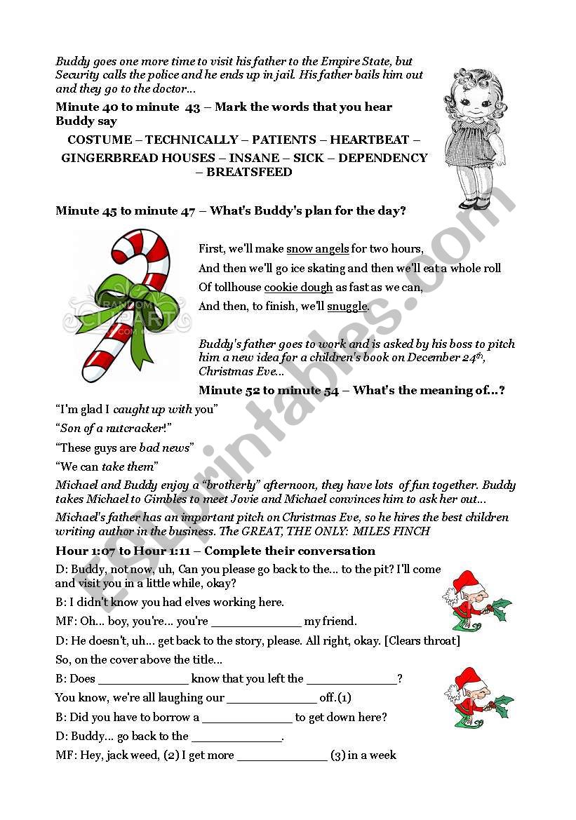 Elf. Will Ferrell. PART 2 worksheet