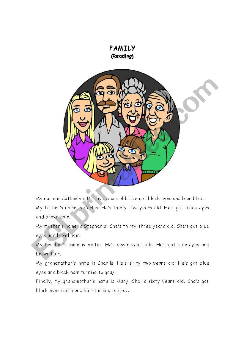 Family (reading) worksheet