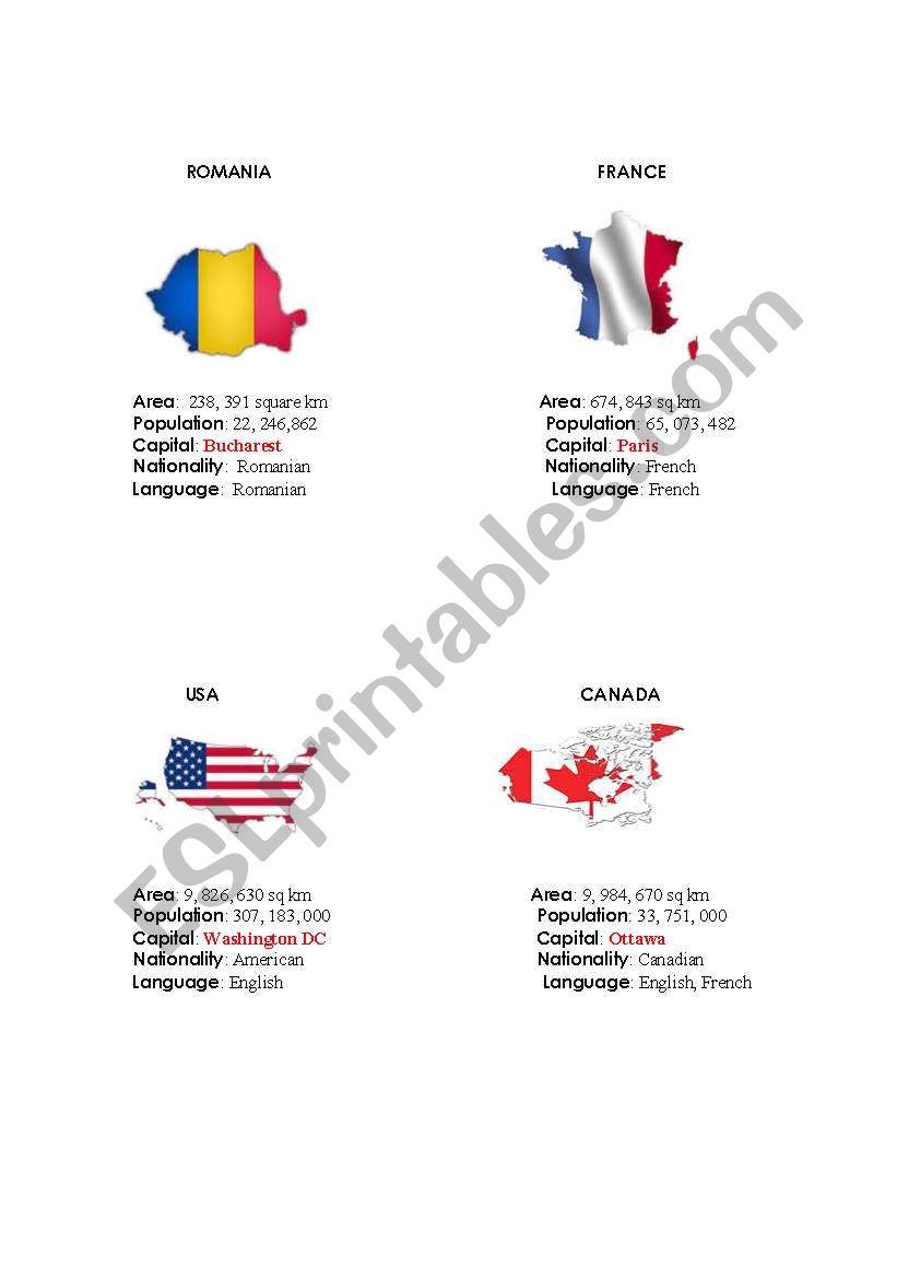 Countries Flags worksheet