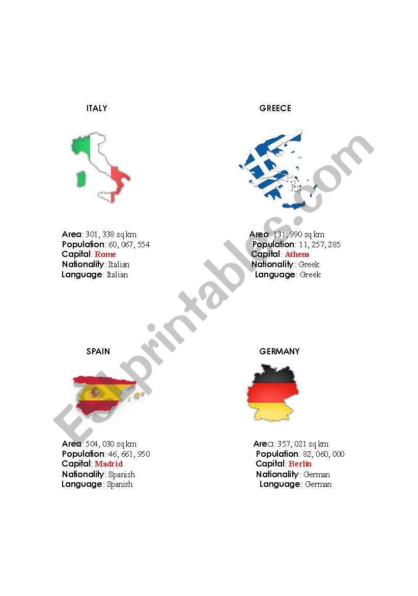 Countries Flags worksheet
