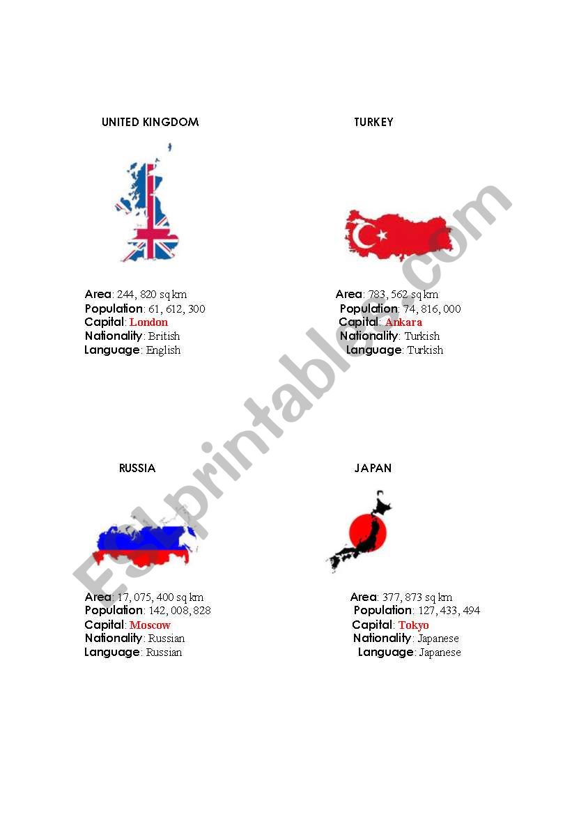 Countries Flags worksheet