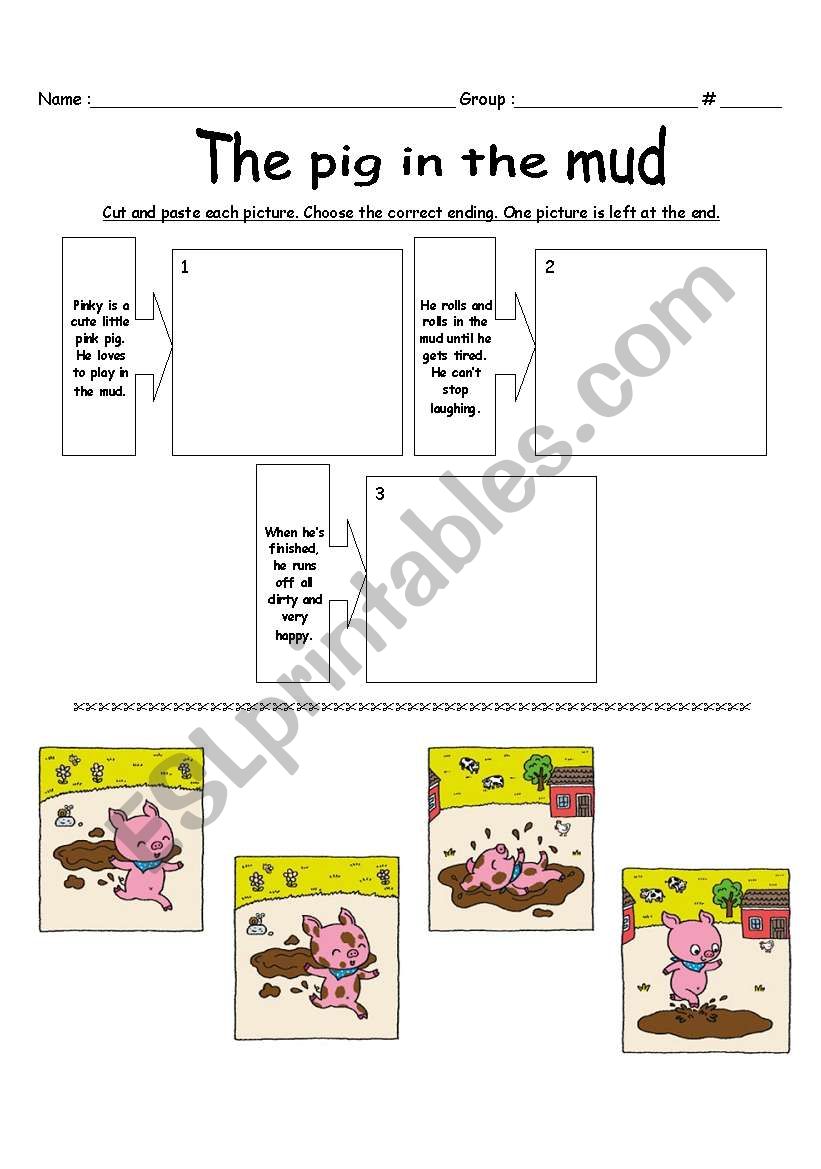 The pig in the mud worksheet