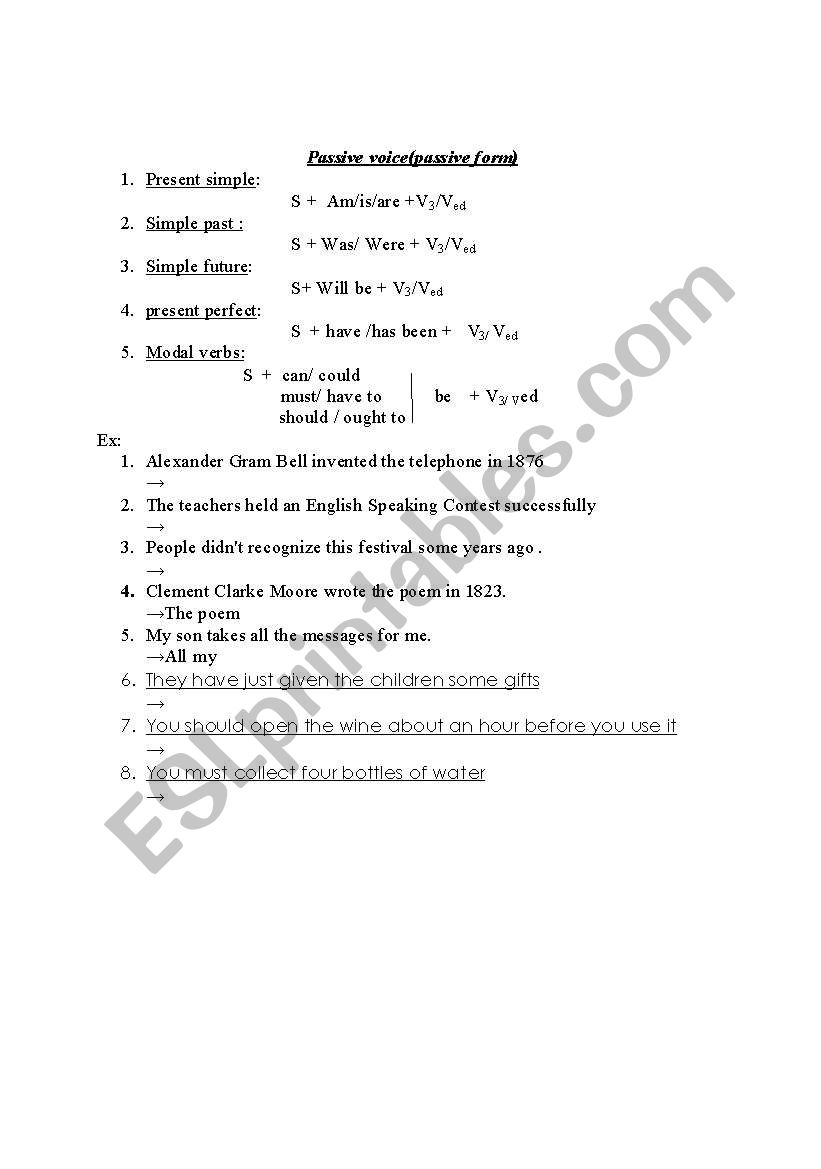 passive voice worksheet