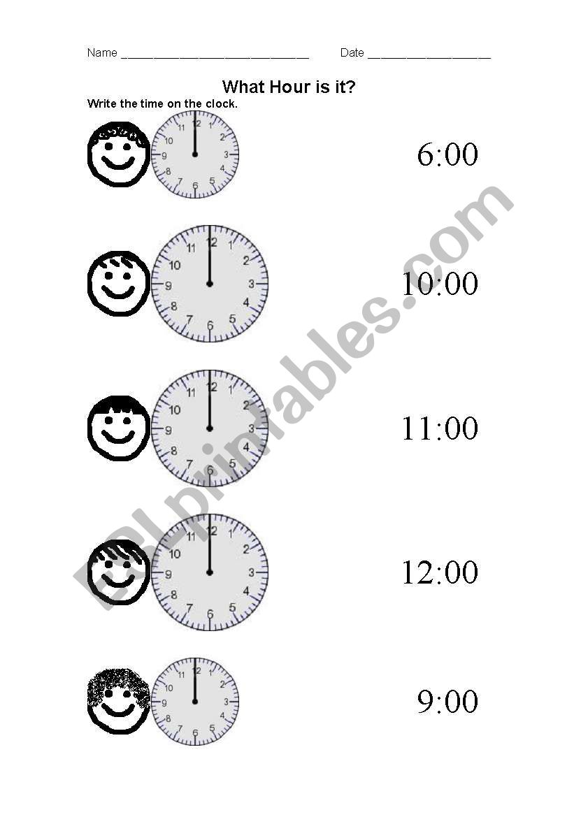 Teaching Time - What hour is it?