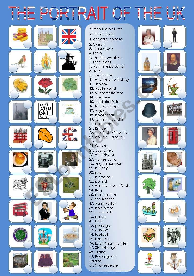 THE PORTRAIT OF THE UK (2) worksheet