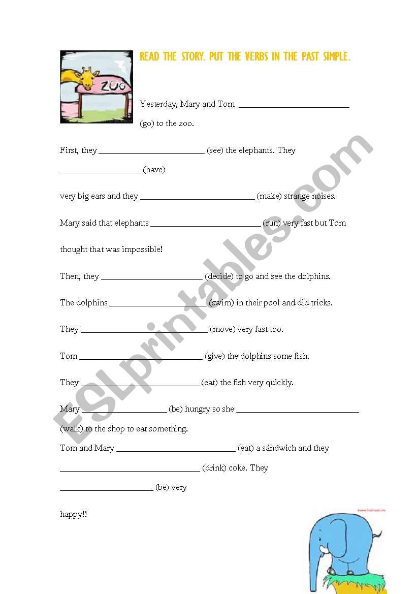 Past Simple Story. worksheet