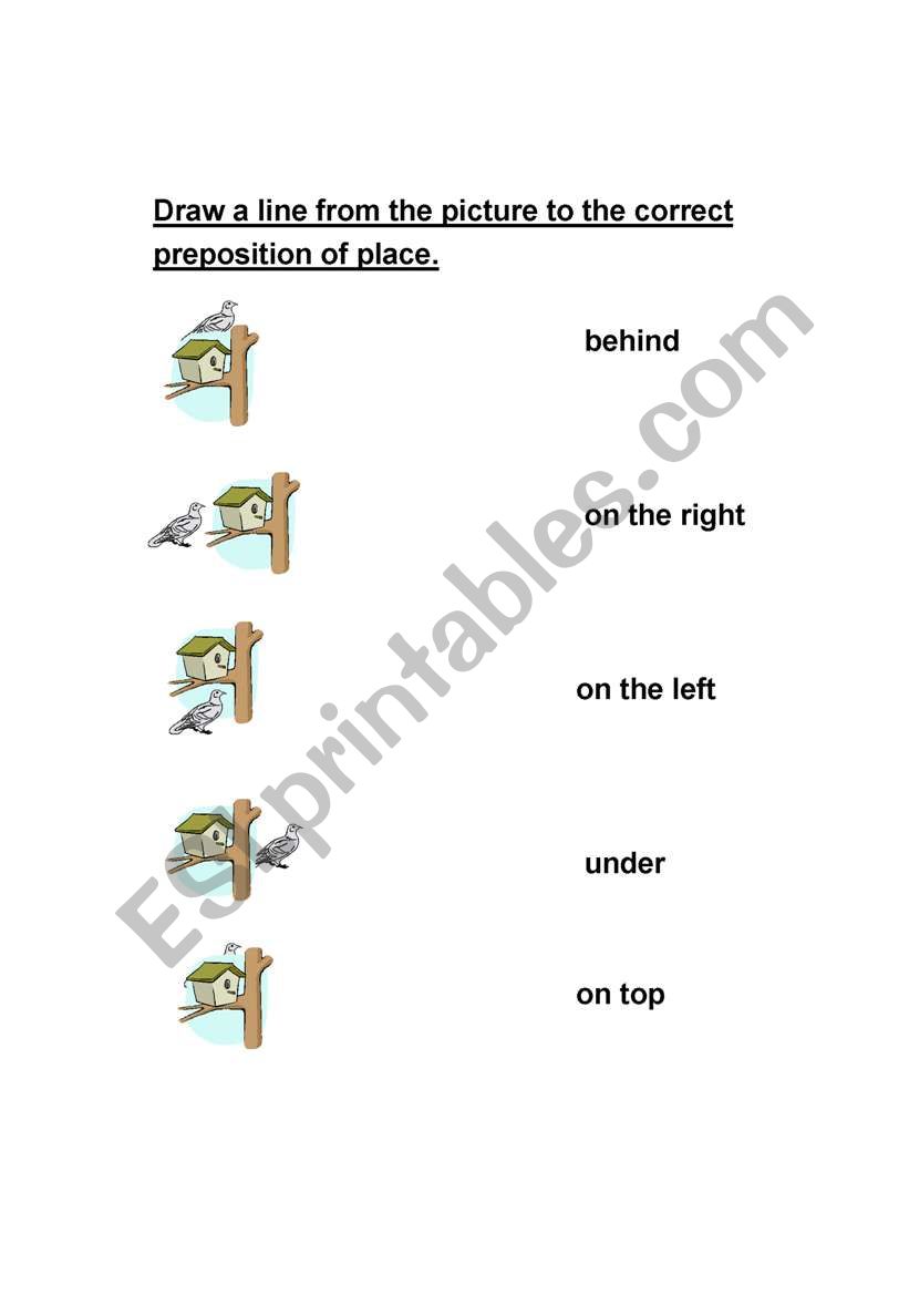 Prepositions worksheet