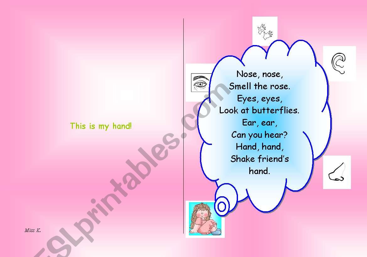 face rhyme -tasks to do-teachers notes