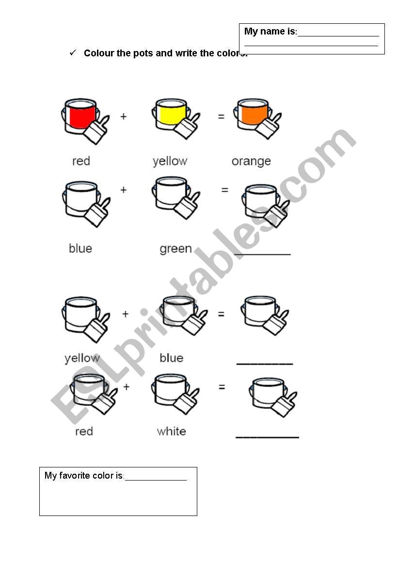 color mixture worksheet