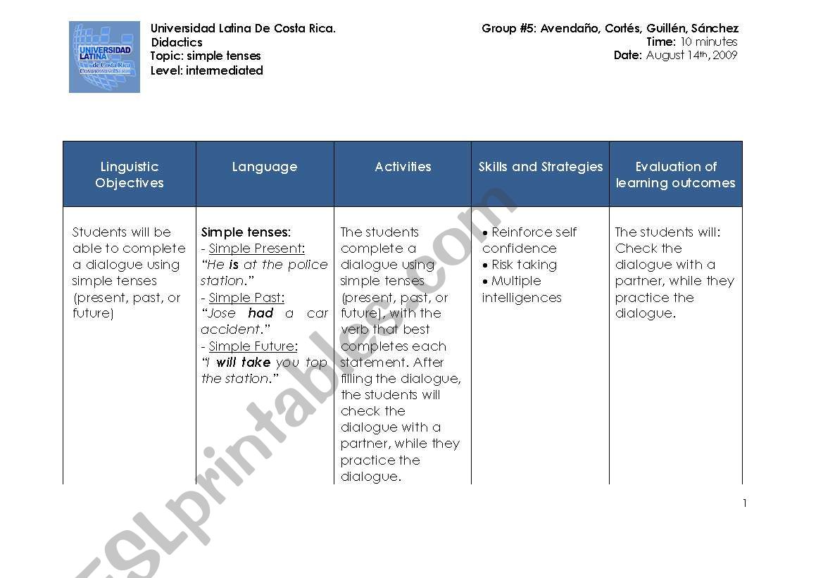 planning worksheet