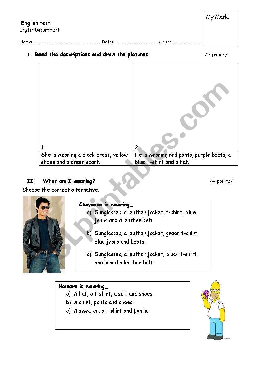 CLOTHES AND SEASONS worksheet