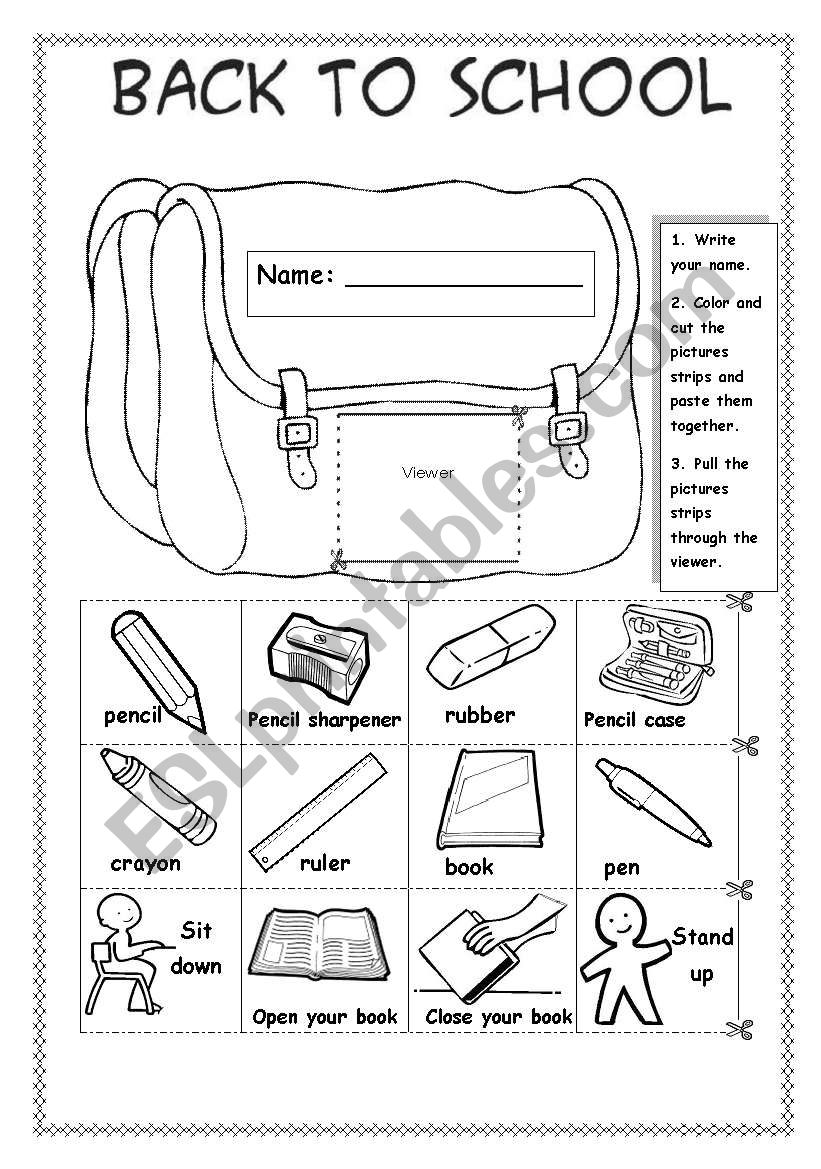 Back to school worksheet