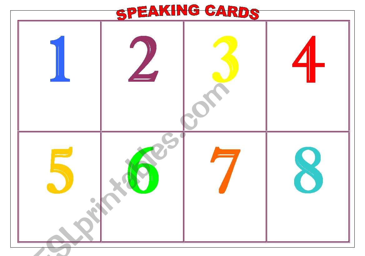 SPEAKING GAME worksheet