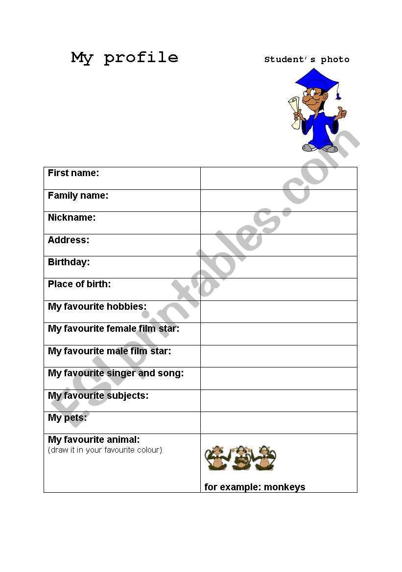 my profile worksheet