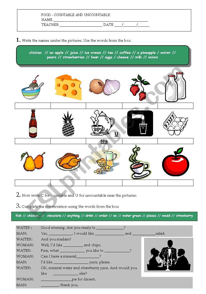 Food  worksheet