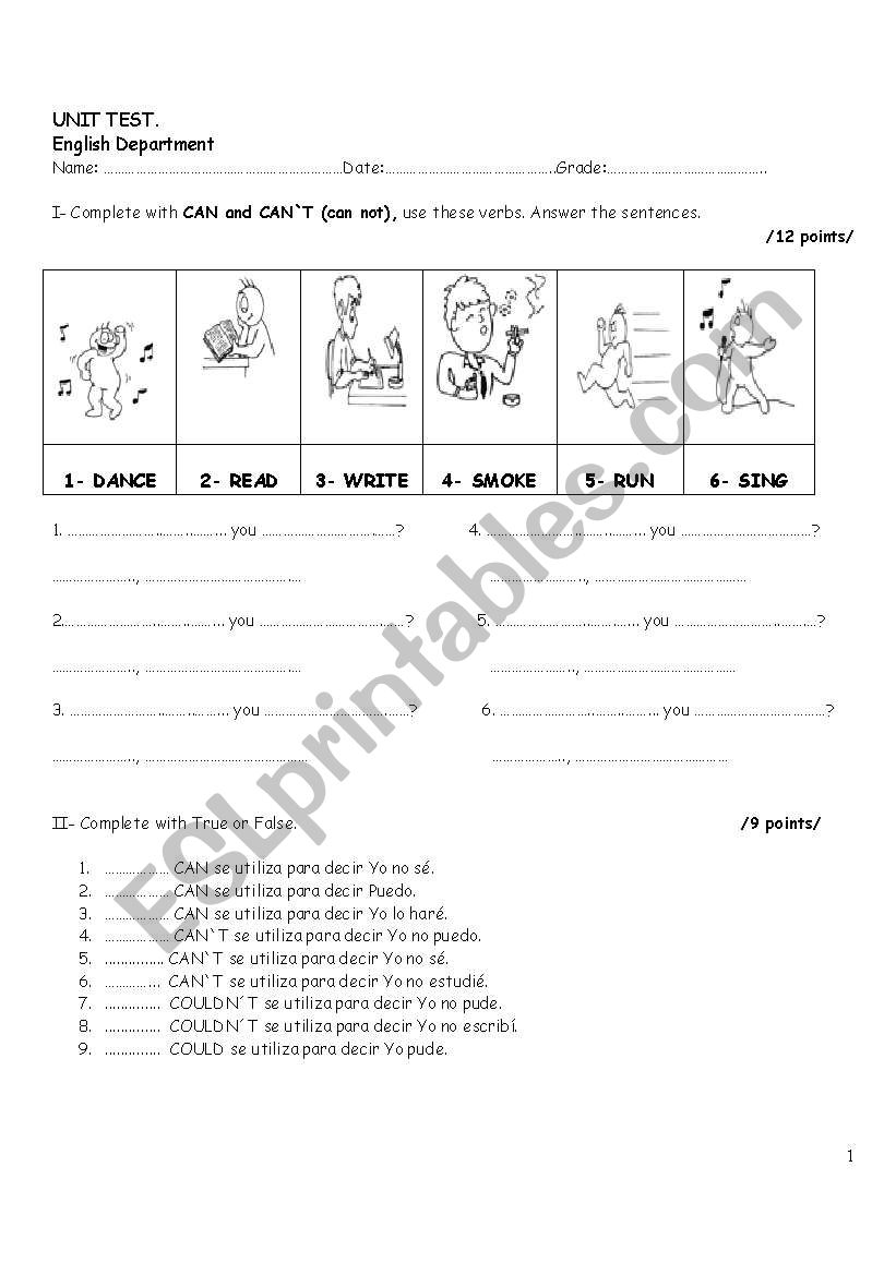 MODALS CAN / SHOULD worksheet