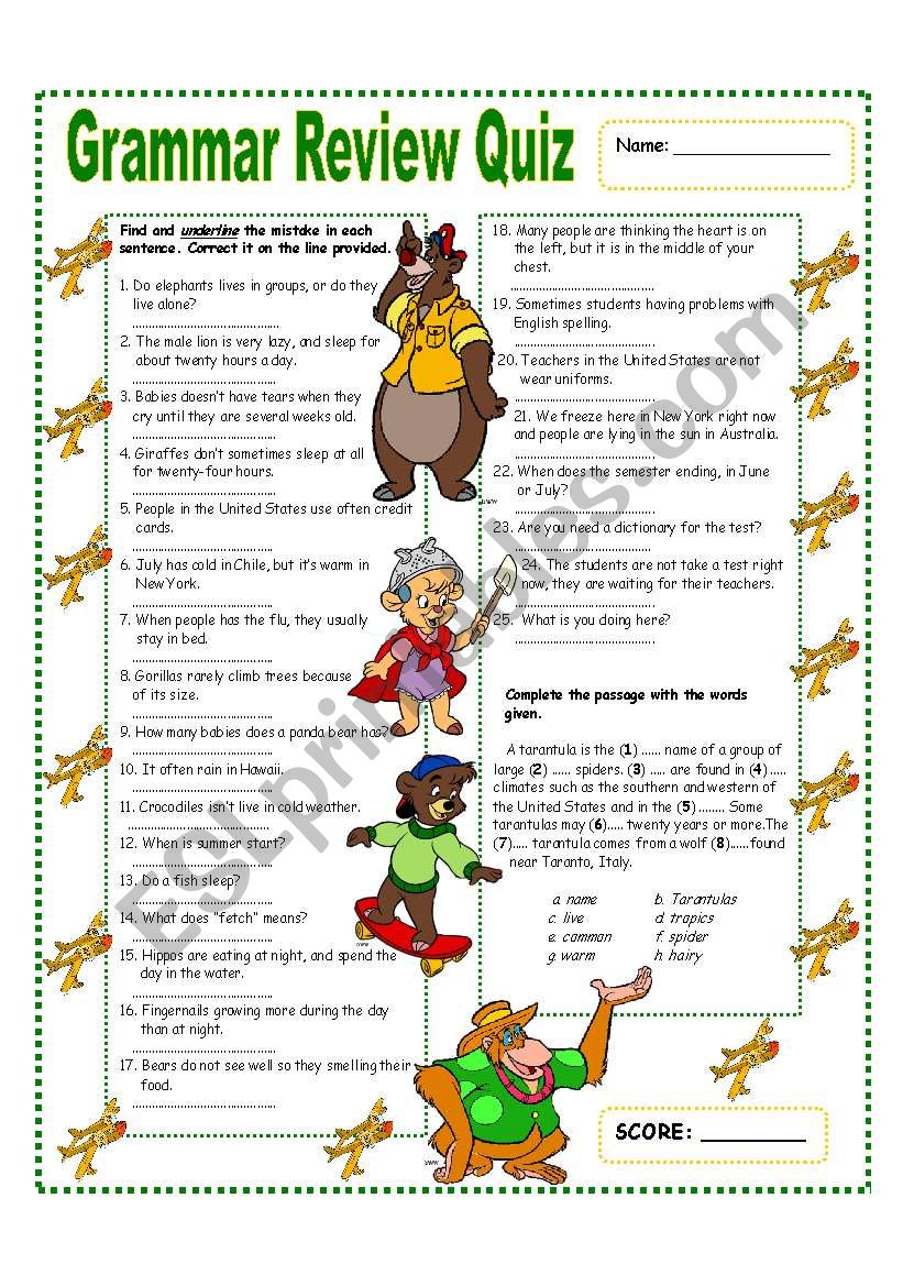 GRAMMAR REVIEW - SIMPLE PRESENT - PRESENT PROGRESSIVE   (2/4)