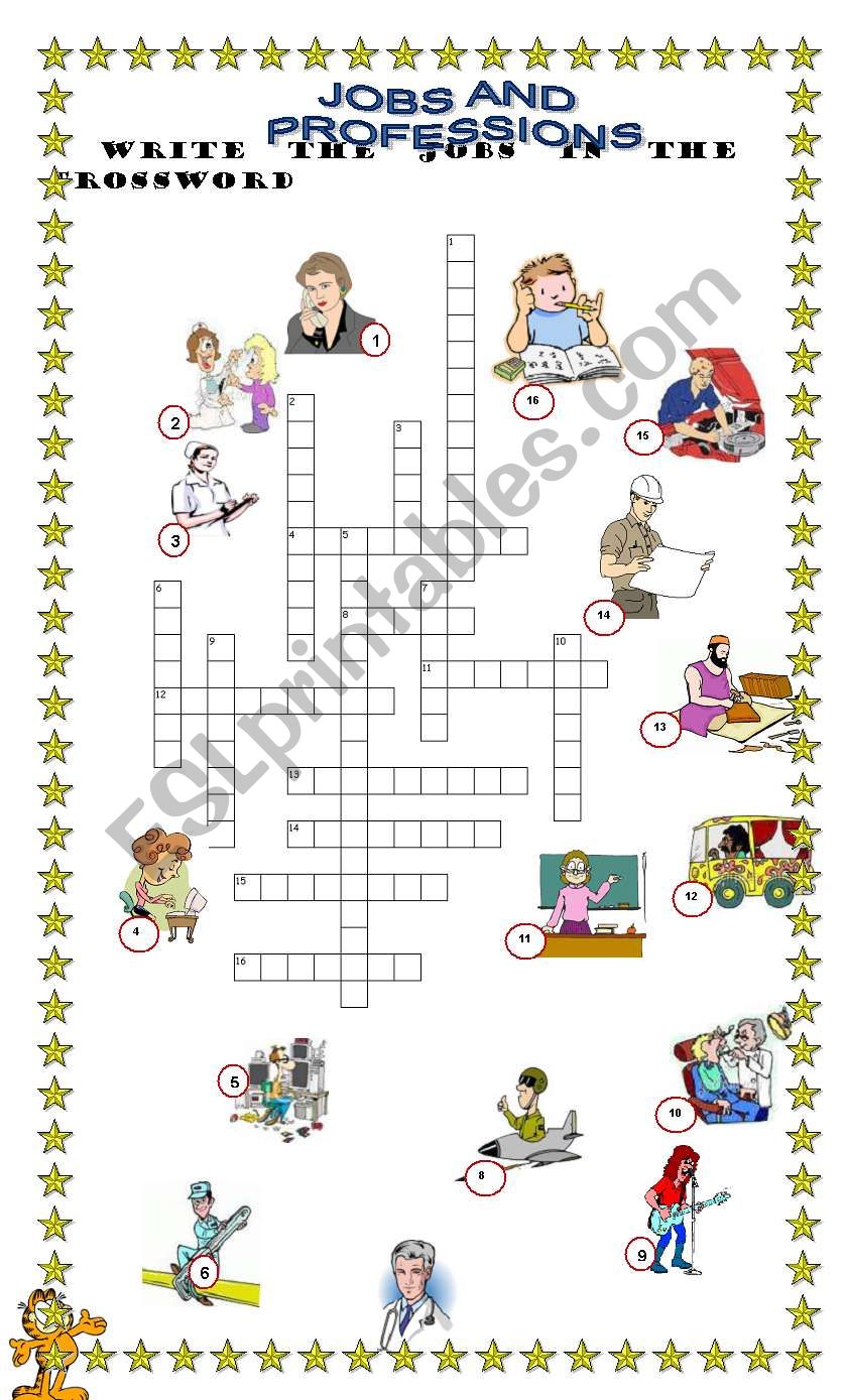 crossword jobs and professions