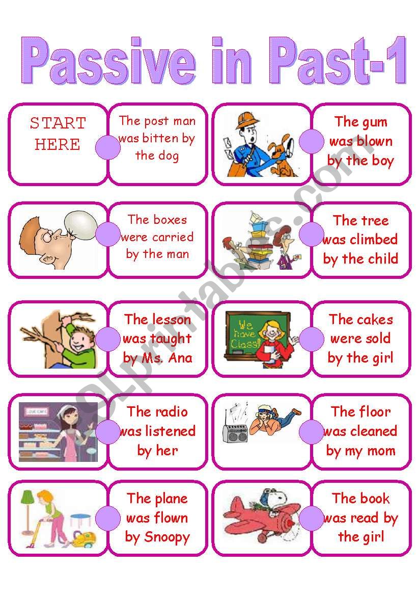 Passive Domino-Past Simple worksheet