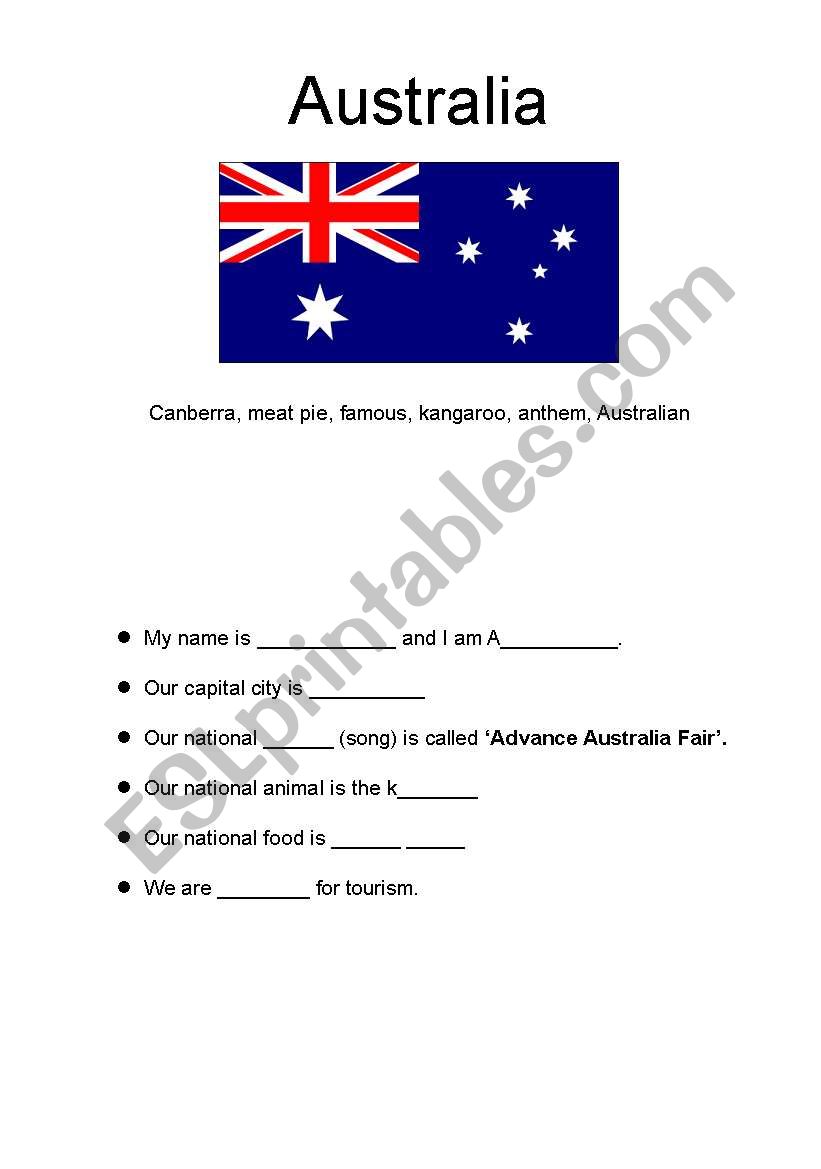 Introduction to Australia - Cloze