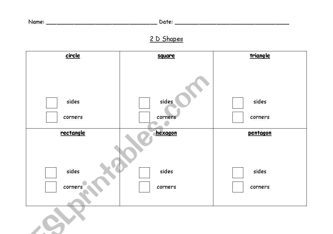 shape properties worksheet