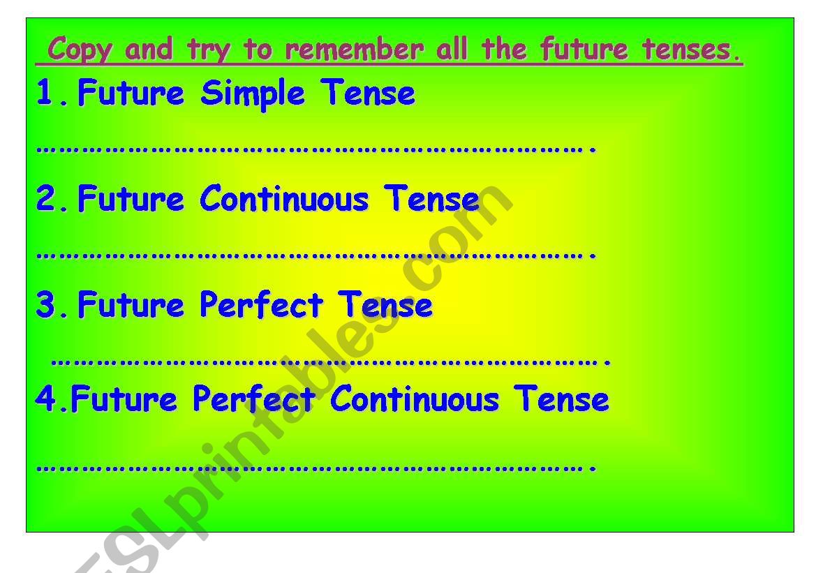 future tense worksheet