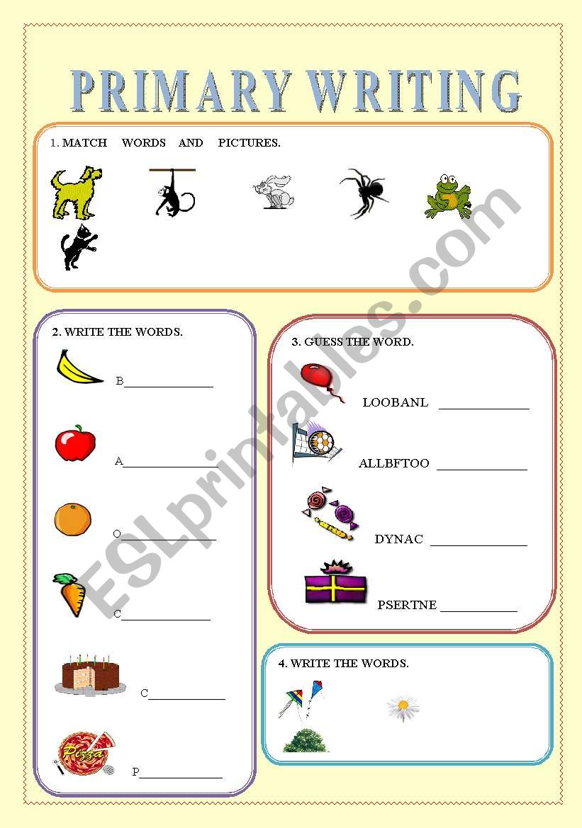 PRIMARY WRITING worksheet