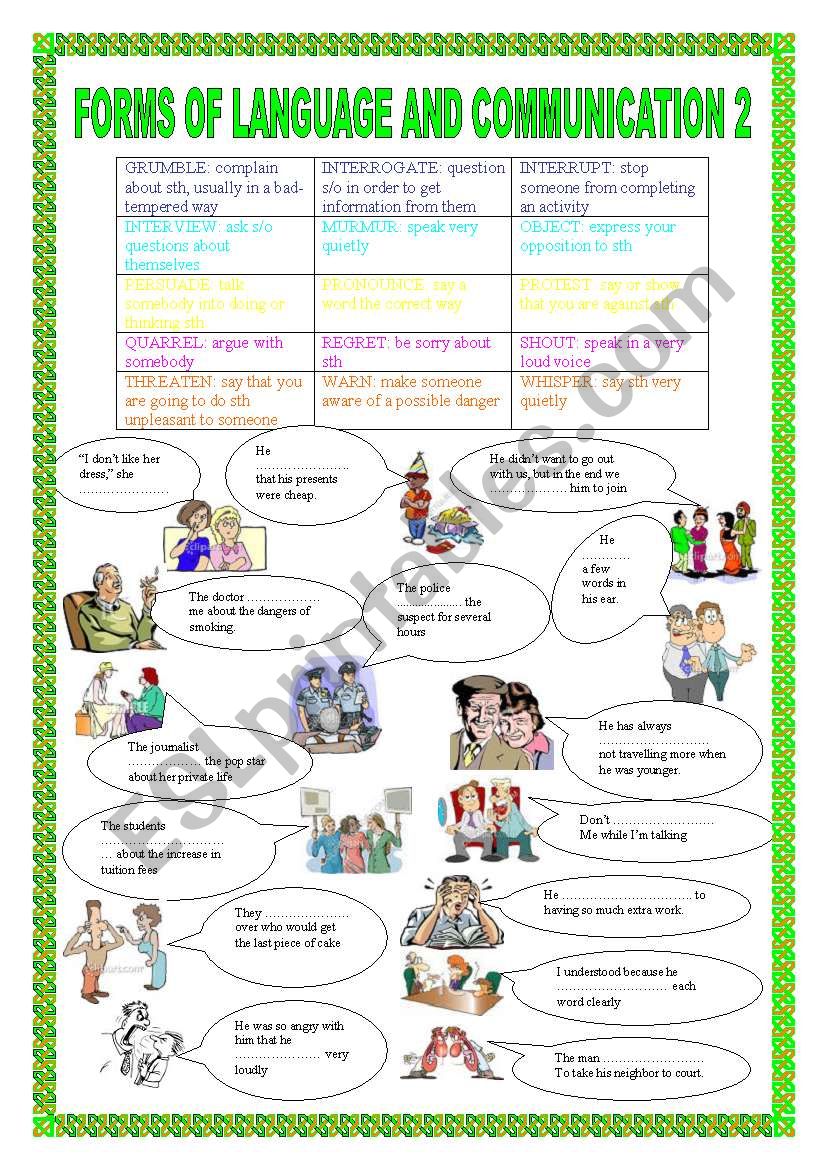 FORMS OF LANGUAGE AND COMMUNICATION