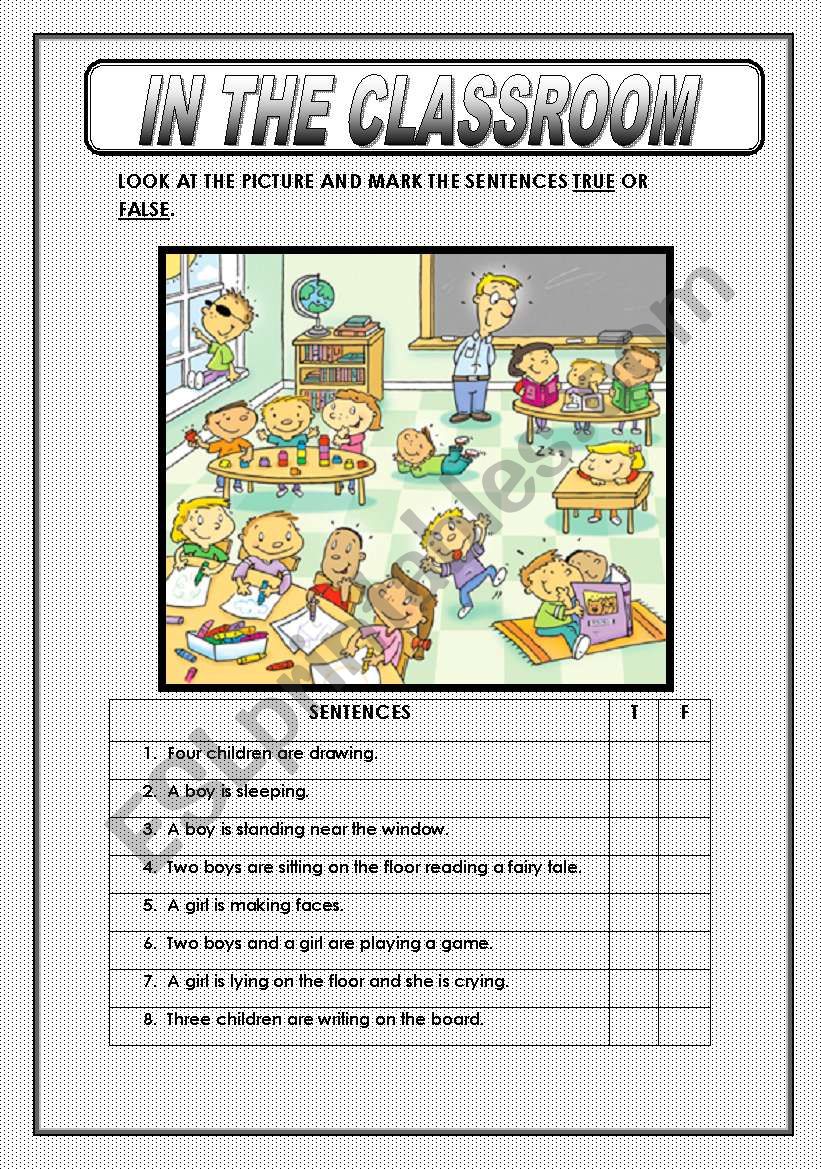 IN THE CLASSROOM worksheet