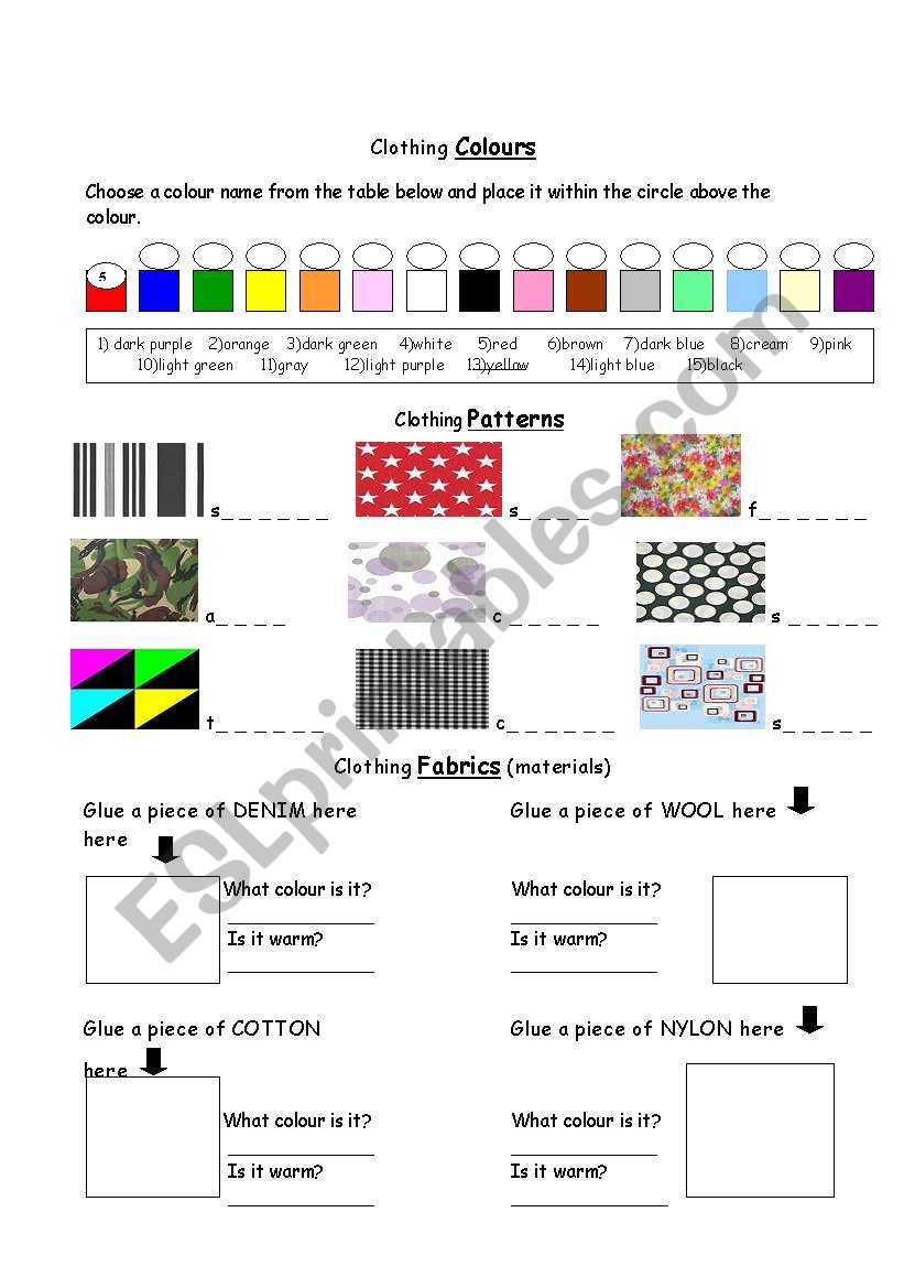 Clothing Colour, Pattern and Fabric