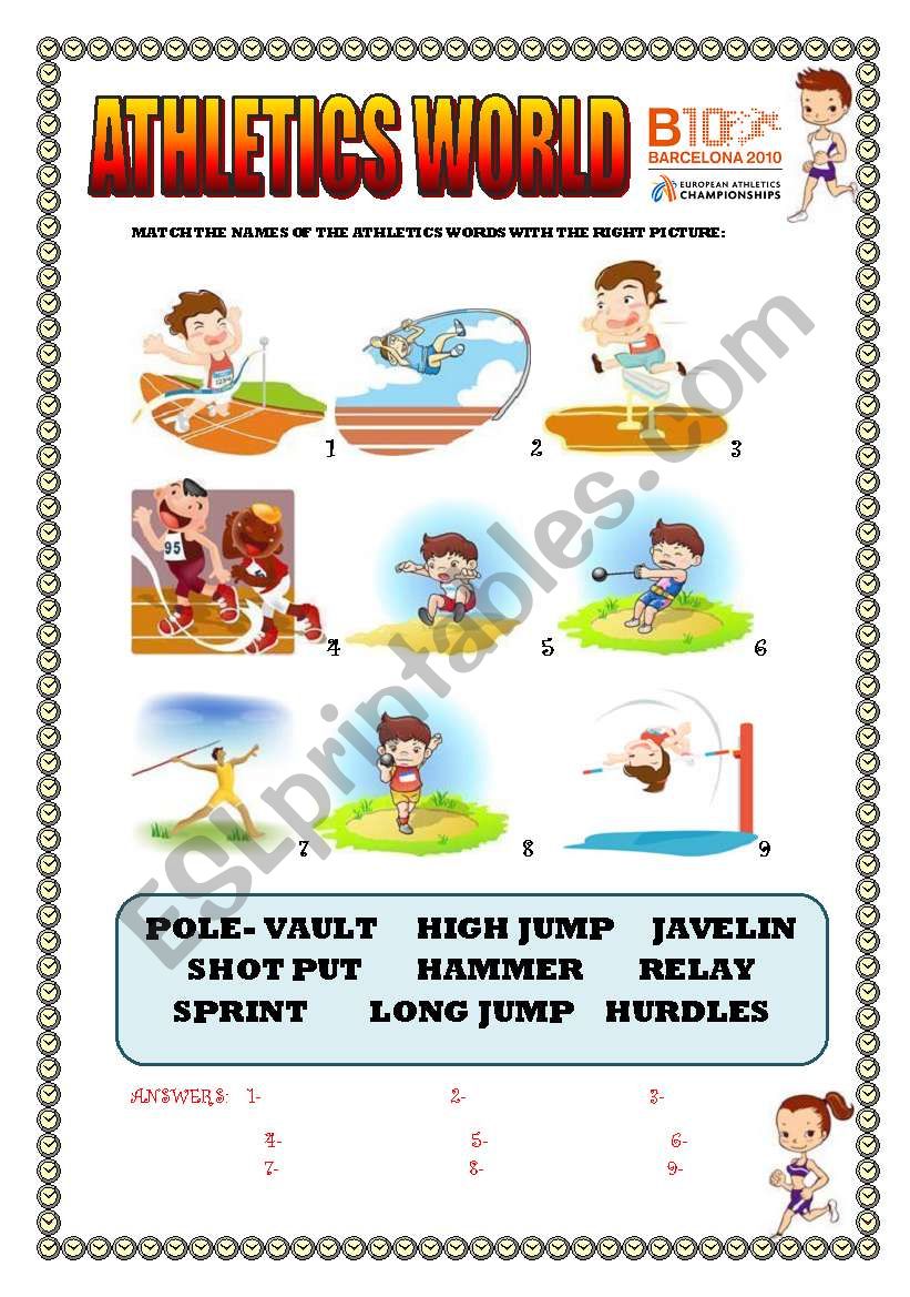 ATHLETICS WORLD worksheet