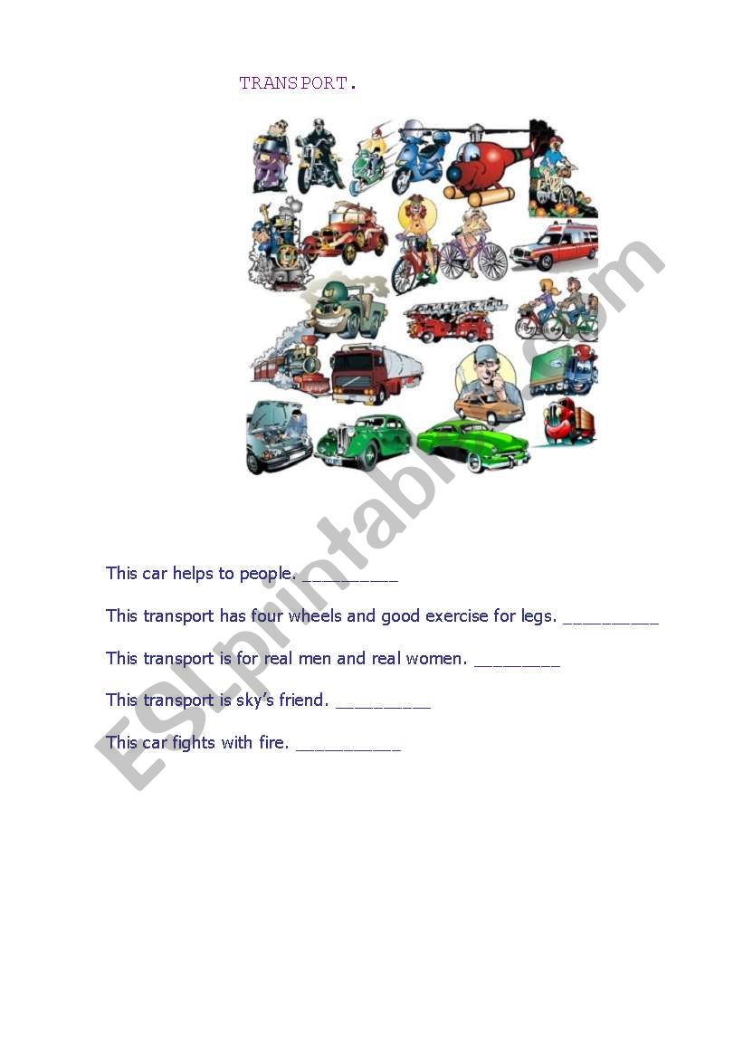 Transports worksheet